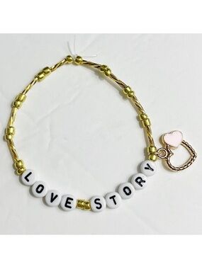 Taylor Swift Eras Tour Friendship Bracelet Love Story with Heart Charm